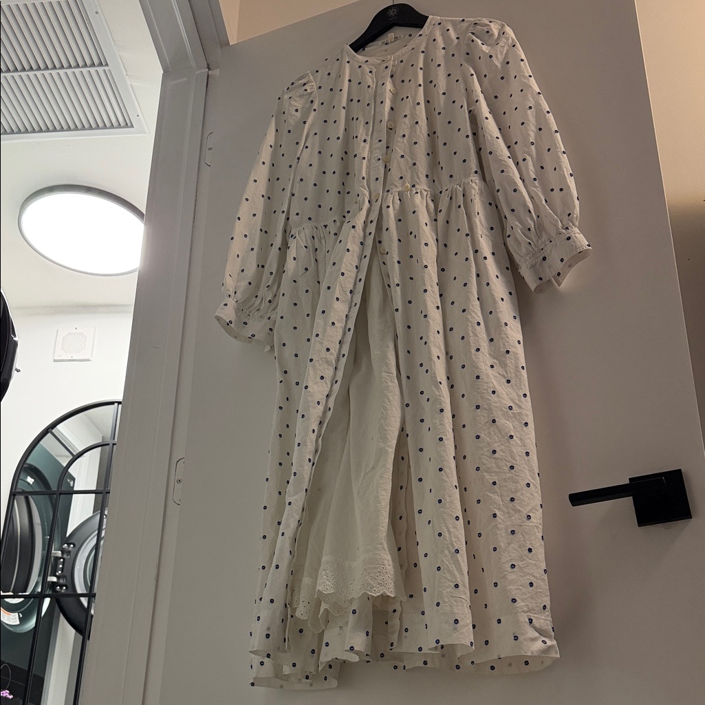 Alex Mill Dot Print Prairie Maxi Dress Size M